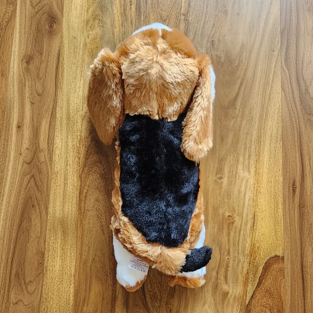Peluche battement de cœur anti-anxiété pour teckel - vue de dessus